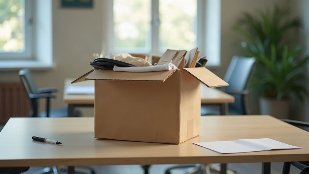 Un bureau avec des documents administratifs, un stylo et une tasse de café
